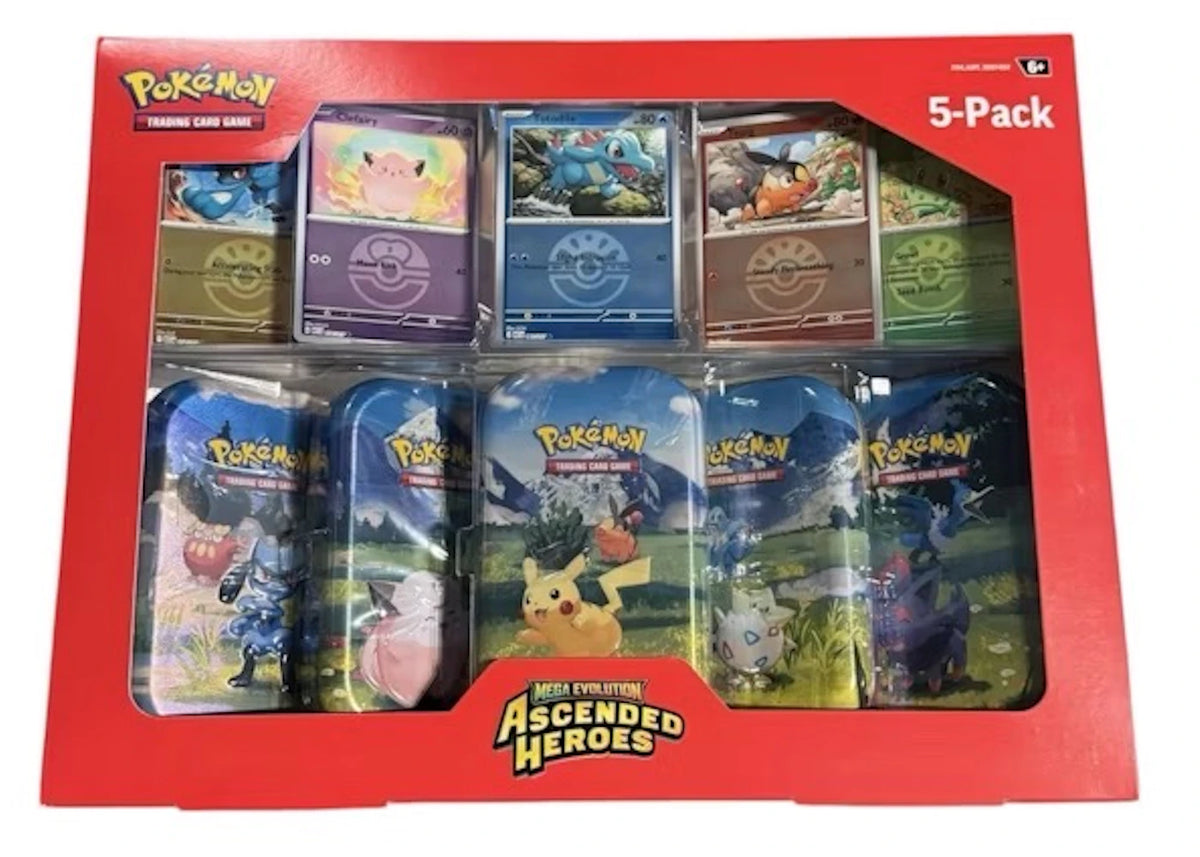 2026 Pokémon Mega Evolution Ascended Heroes Mini Tins 5-Pack Collection