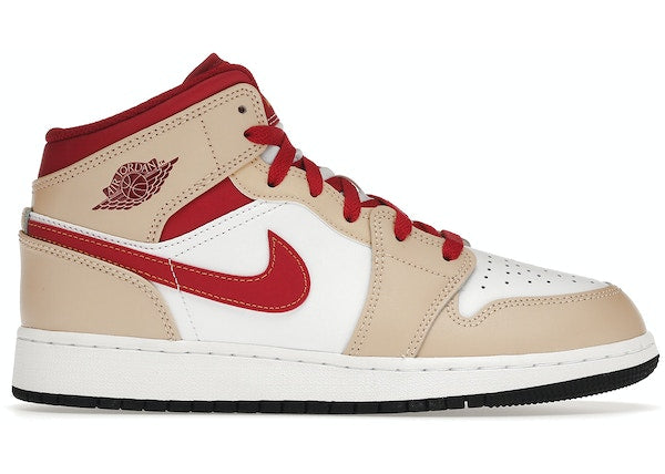 Jordan 1 Mid Light Cardinal Curry (GS)