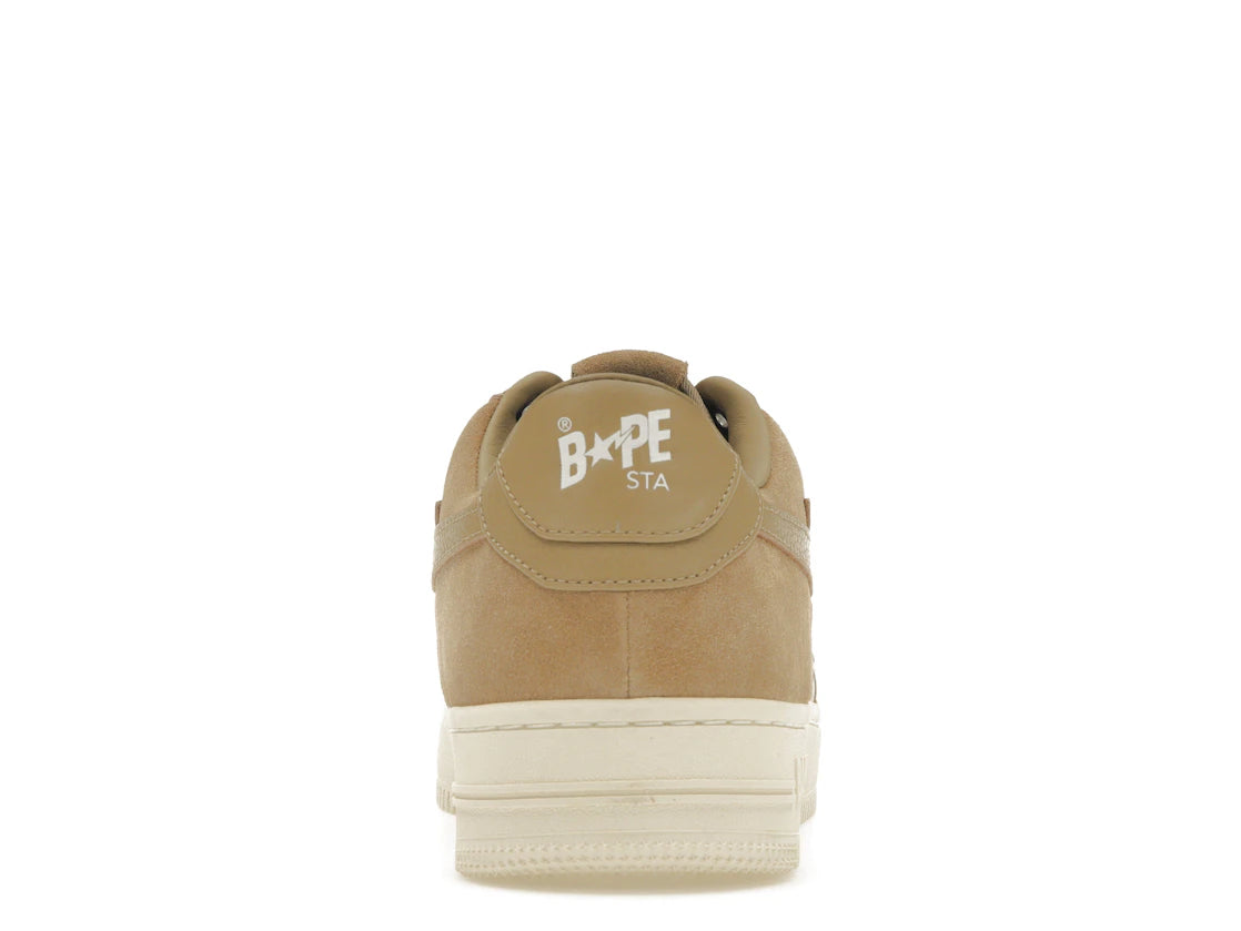 A Bathing Ape Bape Sta Low Suede Heel Beige