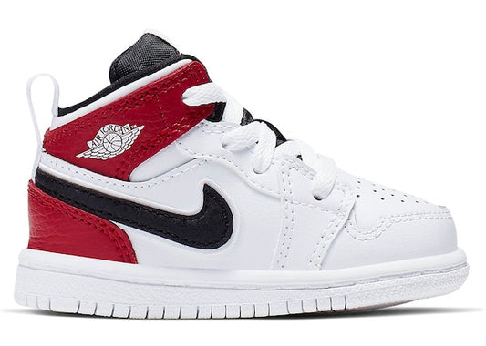 Jordan 1 Mid White Black Gym Red (TD)