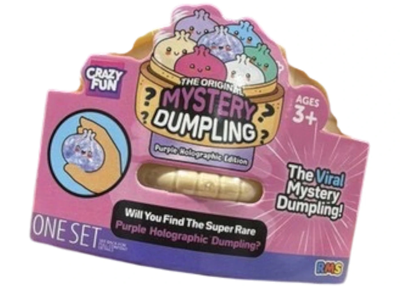 Squishy Bun Holographic Mystery Squishy "Dumpling" (Purple Holographic Glitter Chase Version) Blind Box