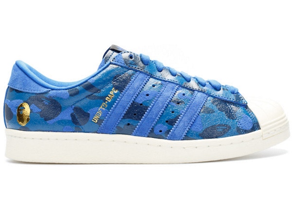 adidas Superstar 80s Undefeated Bape Blue Camo