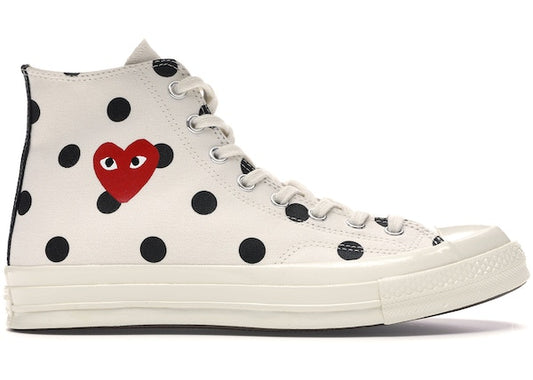 Converse Chuck Taylor All-Star 70 Hi Comme des Garcons PLAY Polka Dot White